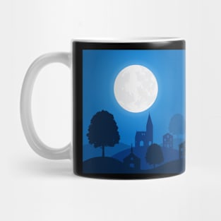 full moon in the village Mug